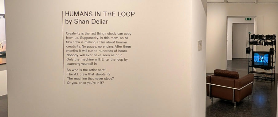 Humans in the Loop — wall text and installation at Coalmine, Winterthur, October 2026