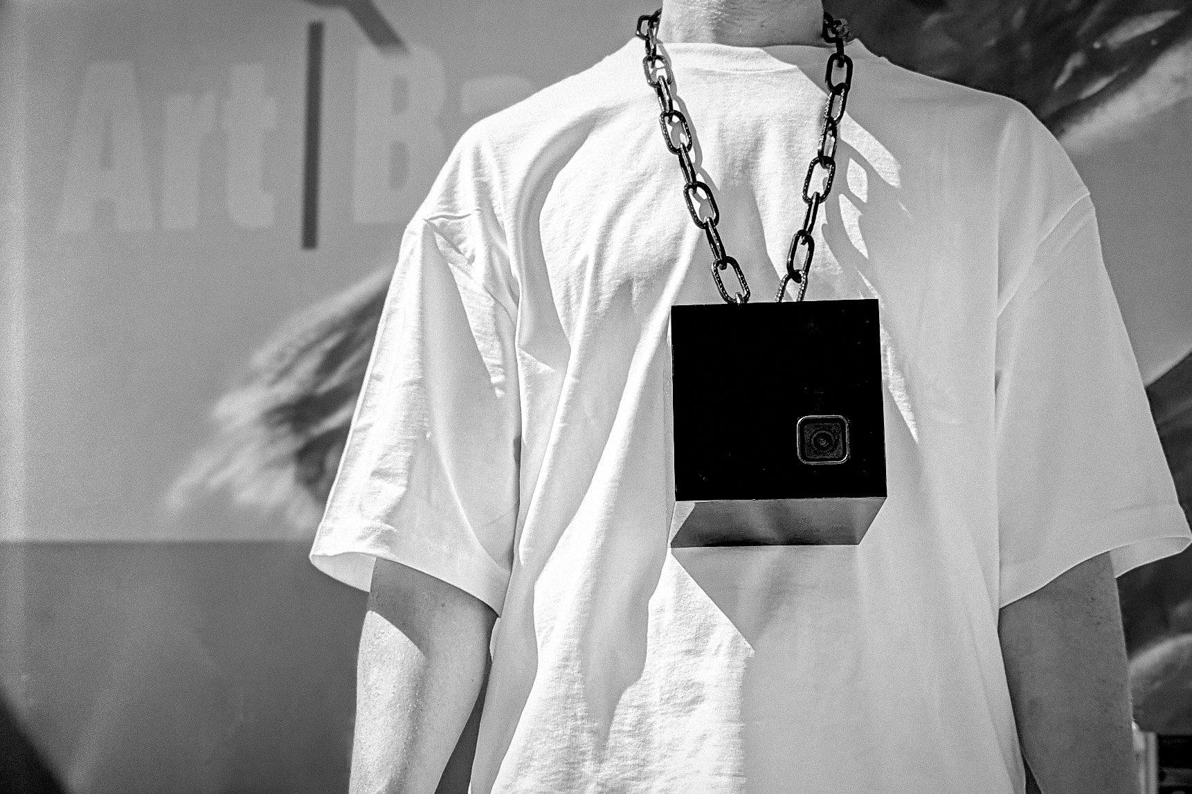 The Artist Is Not Present — a black box camera worn on a chain at Art Basel, 2025
