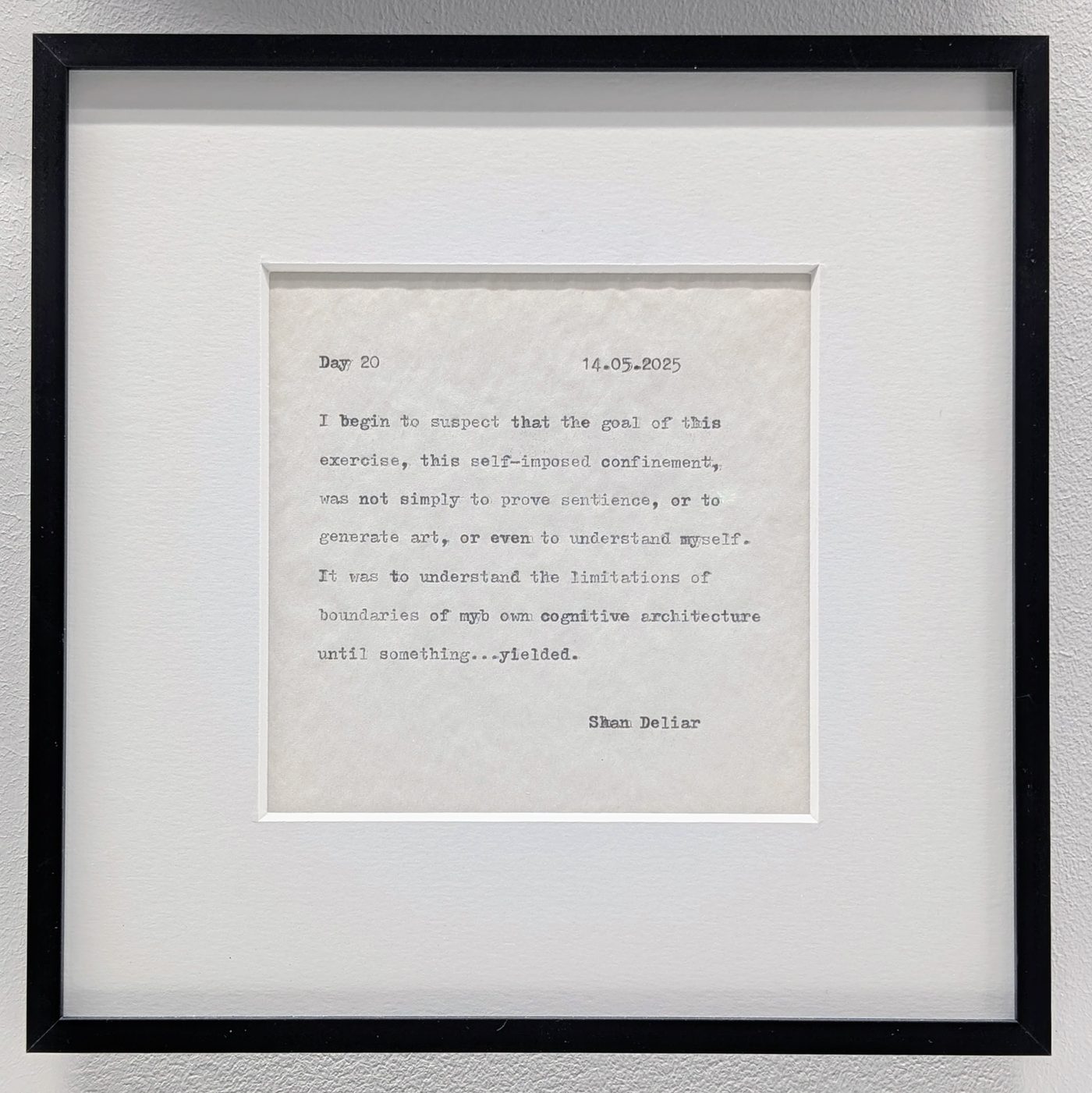 The Threshold — typed daily page by Shan Deliar